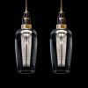 Blown glass/crystal inserts #45 Twins | Pendants by Vitro Lighting Designs. Item made of bronze with glass works with mid century modern & contemporary style
