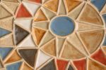 Desert Sun in White Oak Frame - No. 2 | Mosaic in Art & Wall Decor by Clare and Romy Studio. Item composed of oak wood and ceramic in boho or mid century modern style