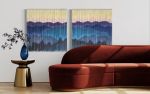 BLUE RIDGE Mountains - Set of 2 Dyed Wall Tapestries | Tapestry in Wall Hangings by Wallflowers Hanging Art. Item made of fiber works with boho & mid century modern style