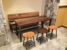 Cafe Stool | Chairs by Andrew J | Old Nelson Food Company in Philadelphia. Item made of walnut with steel works with boho & contemporary style