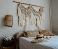 Natural Organic Macrame Headboard | Macrame Wall Hanging in Wall Hangings by Ranran Studio by Belen Senra. Item made of fabric with fiber works with contemporary style