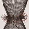 Steel Wire Mesh Hanging Sculpture #69 | Sculptures by Anne Lindsay Studio. Item composed of steel and ceramic in contemporary or industrial style