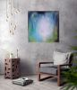 Atlantis - Abstract large blue and green watery painting | Oil And Acrylic Painting in Paintings by Jennifer Baker Fine Art. Item in contemporary or coastal style