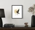 Painting in minimalistic style, Flight Raven | Drawing in Paintings by Oplyart. Item made of paper compatible with minimalism and mid century modern style