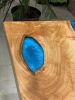 blue resin table top, live edge wooden table | Dining Table in Tables by Gül Natural Furniture. Item made of wood compatible with art deco and modern style