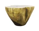 Carved Live Edge Solid Wood Trunk Table ƒ3 by Costantini | Side Table in Tables by Costantini Designñ. Item composed of wood in contemporary or country & farmhouse style
