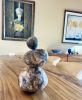 Horsehair Raku Cairn | Elemental Balance: Veins on Fire | Sculptures by Elena Miller. Item composed of ceramic in contemporary or modern style