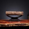 Imperial Crimson-Gold Wood Pixiu Desktop Wealth Guardian | Sculptures by Dynasty Artisan. Item made of wood compatible with contemporary and eclectic & maximalism style