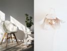 Organic Cotton Rope Petal Lamp, Adjustable Biophilic Petals | Pendants by Light and Fiber. Item made of cotton with brass works with mid century modern & contemporary style