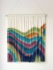 WANDERER TEAL Fiber Art Wall Hanging, Boho Multi Color | Macrame Wall Hanging in Wall Hangings by Wallflowers Hanging Art. Item composed of oak wood & wool compatible with boho and country & farmhouse style