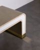 Linen and Bronze Coffee Table by Costantini, Cascata | Tables by Costantini Design. Item made of wood with fabric