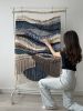 Modern Handwoven Wall Hanging for Boho Home "Earth & Sea" | Wall Hangings by Tissage Sauvage. Item composed of wood & cotton compatible with boho and country & farmhouse style