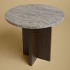 Grey Marble and Oak Side Table - SHERMAN by Lebanto | Tables by Lebanto. Item composed of oak wood and marble in minimalism or contemporary style