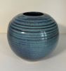 Round Blue Vase | Vases & Vessels by Feats Of Clay. Item made of ceramic works with contemporary & modern style