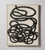 "Abstract Squiggle No. 1" - Black and White Painting | Oil And Acrylic Painting in Paintings by ART + ALCHEMY By Nicolette Atelier. Item composed of wood and canvas in minimalism or mid century modern style