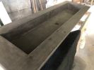 Concrete Vanity Top with Rectangle Trough Sink | Countertop in Furniture by Wood and Stone Designs. Item made of concrete