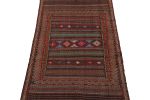 Vintage Baluch Tribal Kilim in Burgundy with Geometric | Area Rug in Rugs by Rug and Kilim