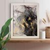 Noir Splendor | Signed Alcohol Ink Painting on Glass | Mixed Media by Amber Lamoreaux Art. Item made of glass works with eclectic & maximalism & modern style