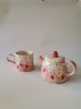Strawberry Shortcake Cup and Teapot Set | Serveware by HulyaKayalarCeramics. Item compatible with boho and country & farmhouse style