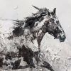 Bay Horse | Oil And Acrylic Painting in Paintings by Irena Orlov. Item composed of canvas & glass