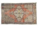Vintage Turkish rug doormat | 1.8 x 3.1 | Small Rug in Rugs by Vintage Loomz. Item made of wool compatible with boho and mid century modern style