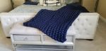 Double Merino Wool Chunky knit blanket | Linens & Bedding by Knit Like A Boss. Item composed of fabric