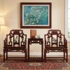 Legacy Imperial Ming Official Armchair Trio Set with Marble | Chairs by Dynasty Artisan. Item made of wood compatible with contemporary and eclectic & maximalism style