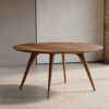 LUNA Round Dining Table in Solid Wood | Tables by GREYGE. Item composed of walnut and marble in contemporary or modern style