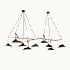 Emily Group of Nine Pendant Light – Anthracite Semi-Matte | Pendants by MOSS Objects. Item composed of oak wood and steel in contemporary or modern style