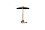 Bellance Occasional Cigarette Table in Cast Bronze and Glass | Side Table in Tables by Costantini Design. Item composed of bronze and glass
