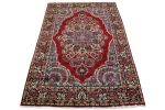 Vintage Red Traditional 6'5X10'5 Qom Kerman Persian Rug | Area Rug in Rugs by Magic Rugs. Item made of wool works with traditional style
