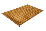 1950s Vintage Mid-Century Tulu Rug Beige Brown Chevron | Area Rug in Rugs by Rug and Kilim