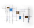 "Gridded" Glass and Metal Wall Art Sculpture | Wall Sculpture in Wall Hangings by Karo Studios. Item made of metal with glass