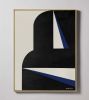 "Abstract Blue Graphic No. 2" - Midcentury Modern Painting | Oil And Acrylic Painting in Paintings by ART + ALCHEMY By Nicolette Atelier. Item made of wood with canvas works with minimalism & mid century modern style