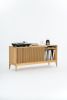 TONN large record player stand, vinyl record storage, oak | Media Console in Storage by Mo Woodwork | Stalowa Wola in Stalowa Wola. Item composed of oak wood in minimalism or mid century modern style