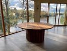 Magnolia Round Dining Table | Tables by Lumber2Love. Item composed of oak wood in mid century modern or contemporary style