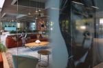 Hotel Eastlund Floating glass wall | Divider in Decorative Objects by Studio Art Direct | Portland in Portland. Item made of glass works with contemporary style