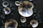 Wall Sculpture, Over 300 Pieces Set, Blue Iridescent Finish | Wall Hangings by SevaCeramics | J.P. HOOK - Pacific Sotheby's in Newport Beach. Item made of ceramic