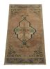 Vintage Turkish Rug in Pink, Gray and Cream Floral Medallion | Area Rug in Rugs by Rug and Kilim