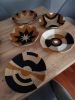 Set of 15 Black, Brown and White African Wall Plate | Decorative Plate in Decorative Objects by Sarmal Design. Item made of bamboo with cotton works with boho & contemporary style