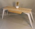 "Bianca" Writing Desk | Tables by P. Carlino Design. Item made of wood works with modern style