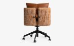 Papillonne Wheeled Task Chair in Orange Fabric | Office Chair in Chairs by LAGU. Item made of fabric with steel works with minimalism & modern style