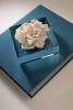 Hand Sculpted Porcelain Gardenia on Lucite Block | Decorative Objects by Julia Stanger Studios