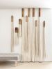 Bamboo and Wool Wall Art Set of 10, Modular Wall Installatio | Wall Sculpture in Wall Hangings by Olivia Fiber Art. Item composed of bamboo and cotton in boho or minimalism style