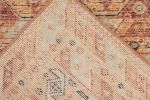 Distressed Tribal Square rug in Orange, Red & Blue pattern | Area Rug in Rugs by Rug and Kilim