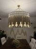 Modern Tassel Chandelier | Chandeliers by Lisa Haines. Item composed of cotton in boho or japandi style