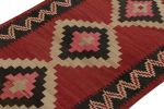 Vintage Shahsavan Persian Kilim in Red, Beige & Black | Area Rug in Rugs by Rug and Kilim