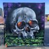 Bakery Studios Mural Garden - Rooftop Skull Mural | Street Murals by Jared Goulette | The Color Wizard