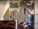 Sweet Home Chicago | Murals by Bryan Alexis | Gusano’s Chicago Style Pizzeria in Fort Smith. Item made of synthetic