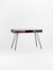 HEIM - Mid century style walnut desk with black drawers | Tables by Mo Woodwork. Item made of walnut works with minimalism & mid century modern style